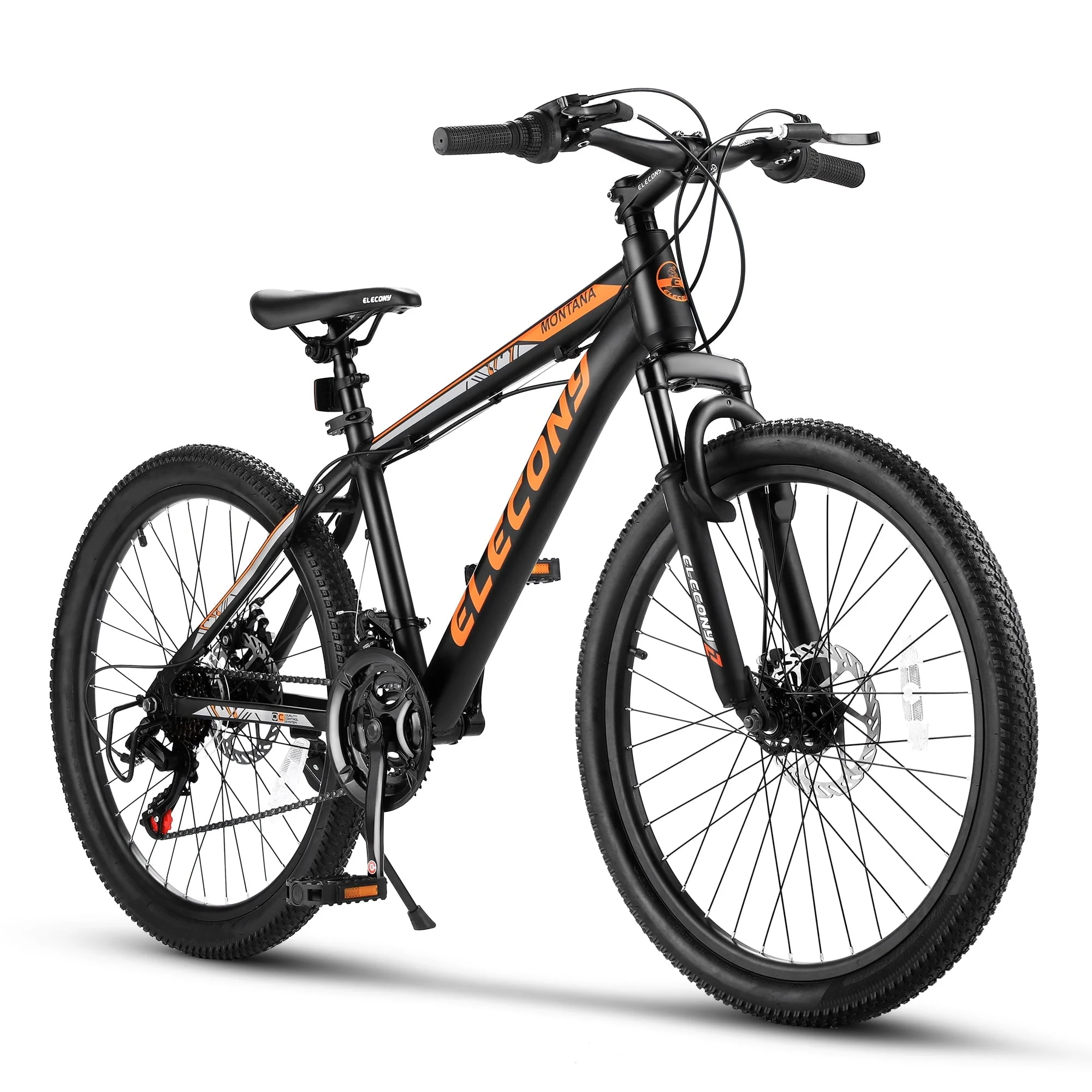 24 inch Mountain Bike, Shimano 21 Speed Drive, Dual Disc Brake, Front Suspension MTB For Boy Girl